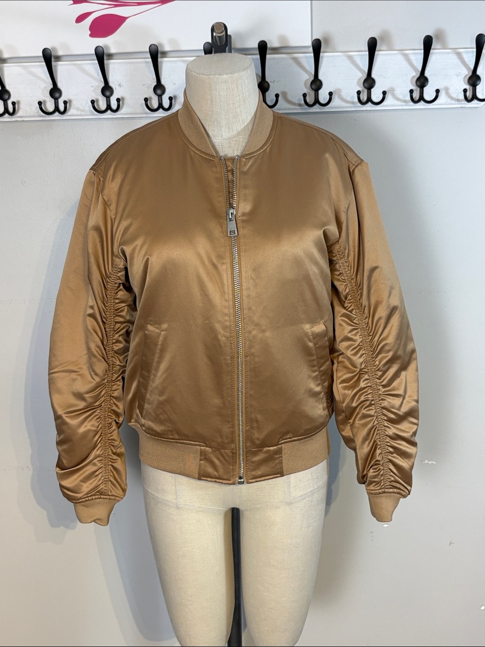 Levi's Satin Bomber Jacket in Caramel NWT size XS